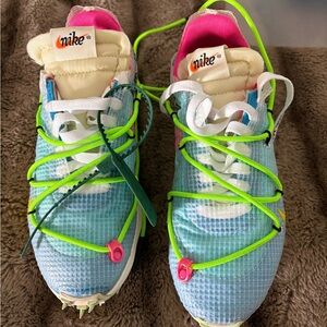 offwhite Nike unisex Sneakers in Blue and Neon Green